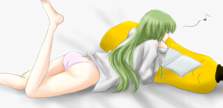 barefoot, book, bottomless, c.c., cc, cheese-kun, code_geass, dress_shirt