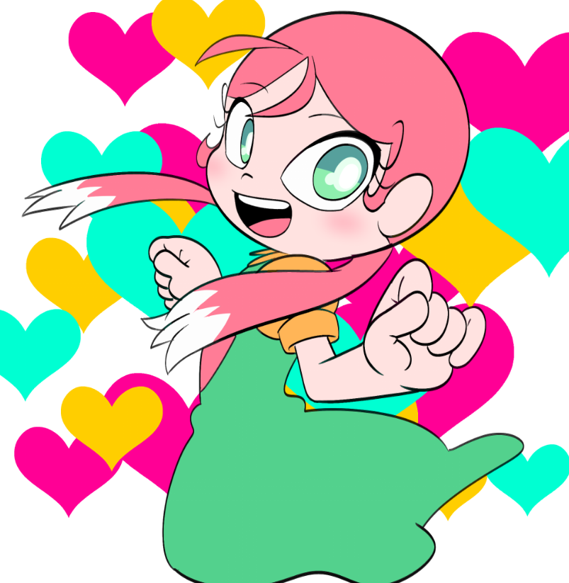 1girl, cowboy_shot, dress, eyelashes, green_eyes, heart, jinmay, looking_at_viewer