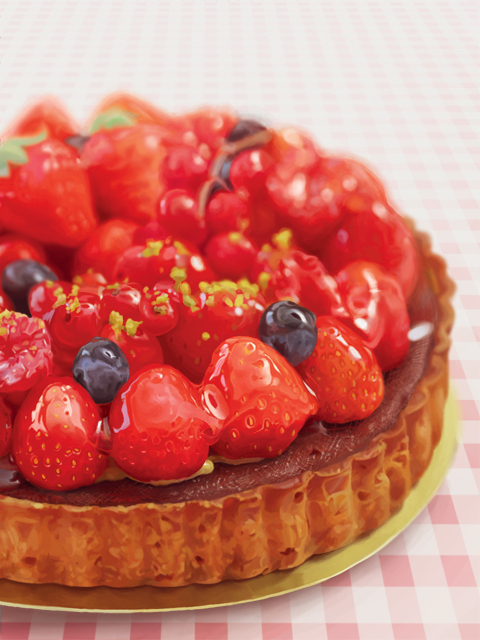 blueberry, blurry, cherry, commentary_request, depth_of_field, derivative_work, food, fruit
