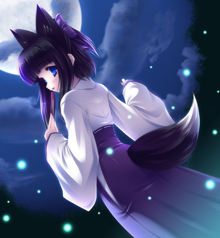 fox_ears, japanese_clothes, miko, original, sakai_sakae, tail