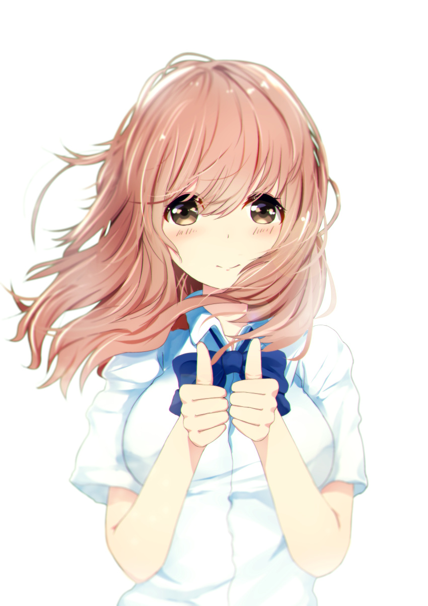 1girl, absurdres, bow, bowtie, brown_eyes, brown_hair, commentary_request, dragon_xiuluo
