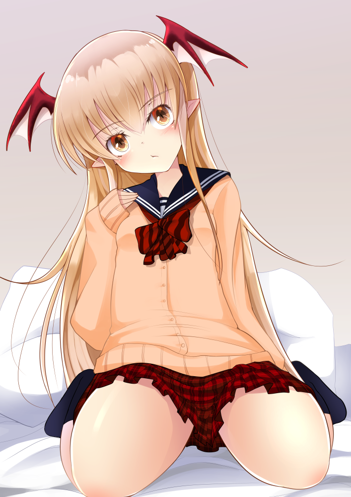 1girl, alternate_costume, blush, bow, cardigan, contemporary, doburoku_(daiginjou), granblue_fantasy