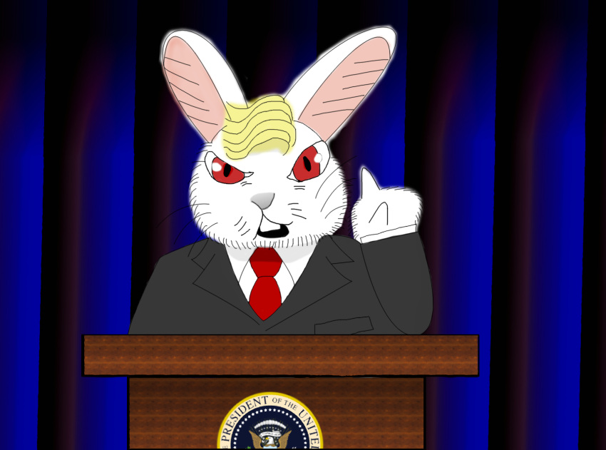 cat_shit_one, donald_trump, highres, ideshin, parody, rabbit, real_life