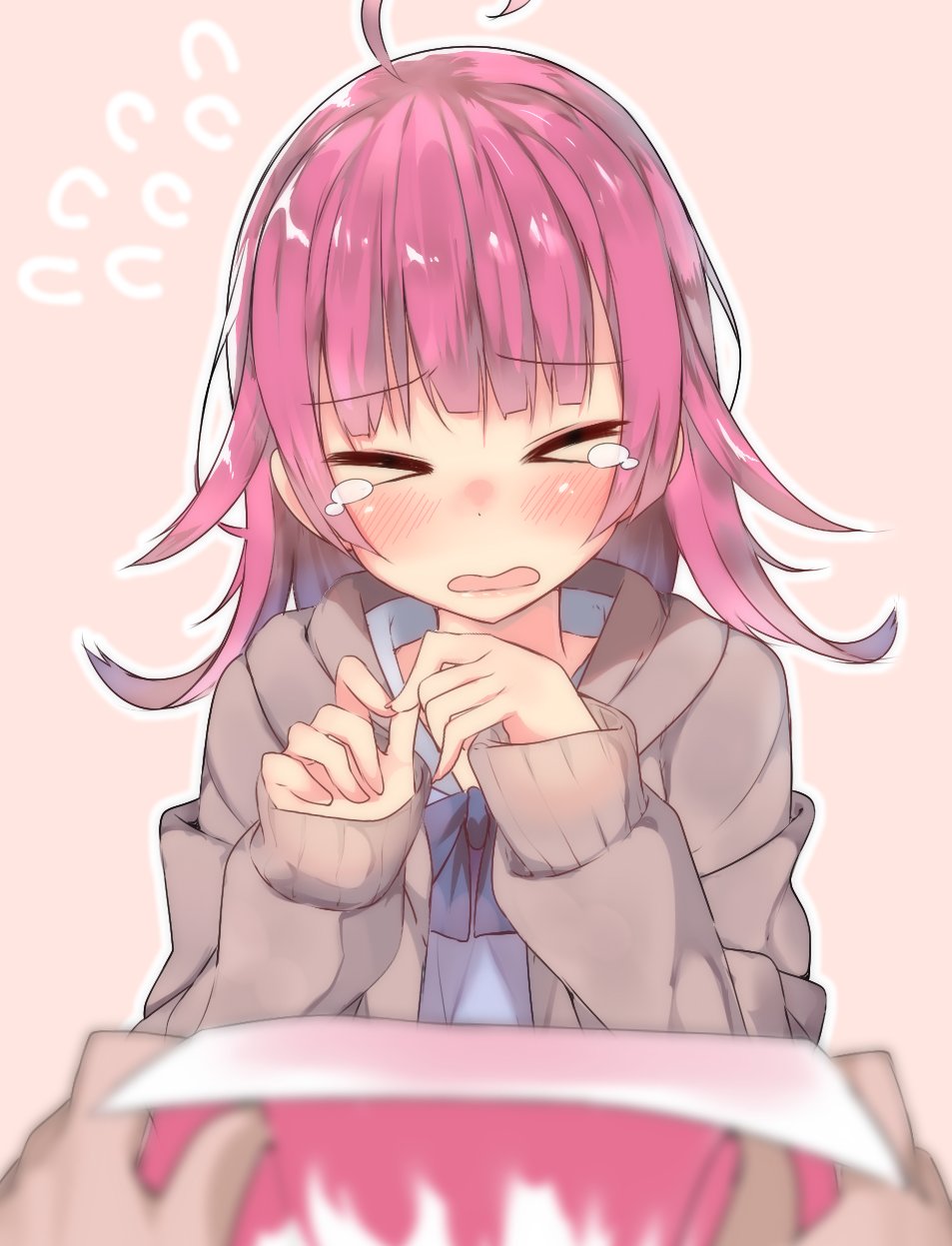 >_<, bangs, blunt_bangs, blush, closed_eyes, highres, love_live!, love_live!_school_idol_festival
