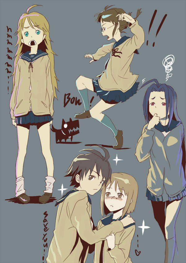 aerodog, antenna_hair, blush, hagiwara_yukiho, hoshii_miki, idolmaster, inu_(aerodog), inu_(pixiv32426)
