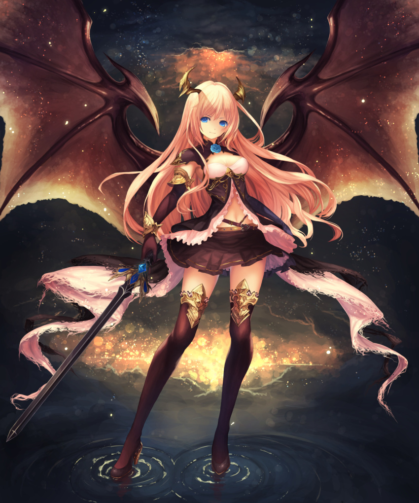 1girl, armor, aruku_(a857664455590), bangs, belt, black_gloves, black_legwear, black_shoes