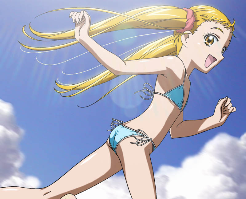 asahina_(asahinatei), blonde_hair, cloud, clouds, flat_chest, futari_wa_pretty_cure, kasugano_urara, long_hair