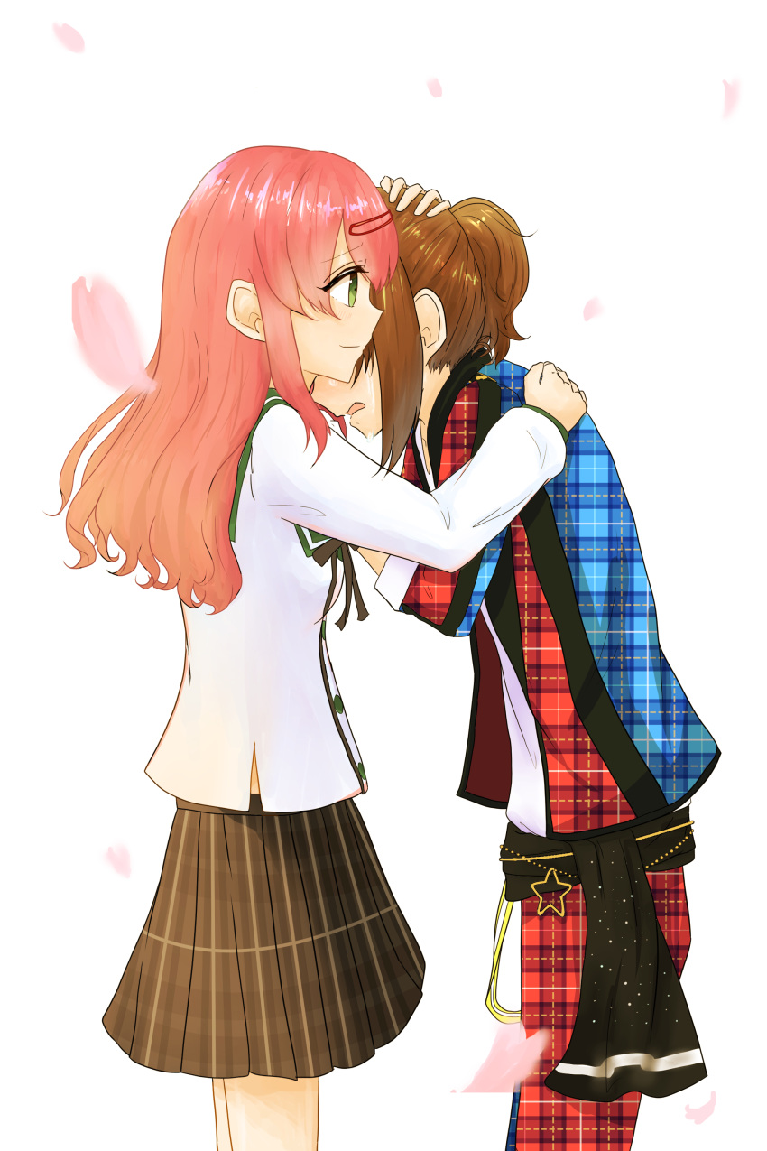 2girls, absurdres, anzu_(ensemble_stars!), brown_hair, ensemble_girls!, ensemble_stars!, hair_ornament, hairclip