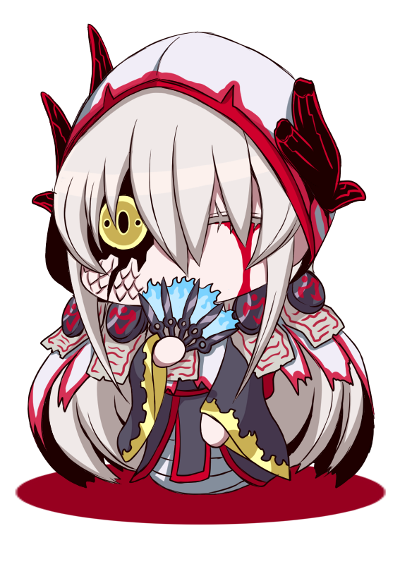 1girl, barefoot, blood, bloody_tears, chibi, dark_persona, fate/grand_order, fate_(series)