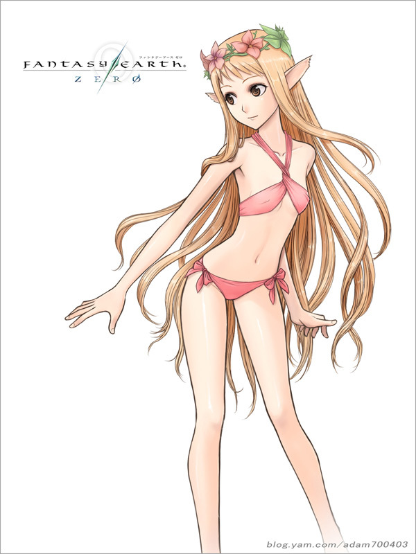 bikini, elf, fantasy_earth_zero, flat_chest, legs, long_hair, pointy_ears, swimsuit