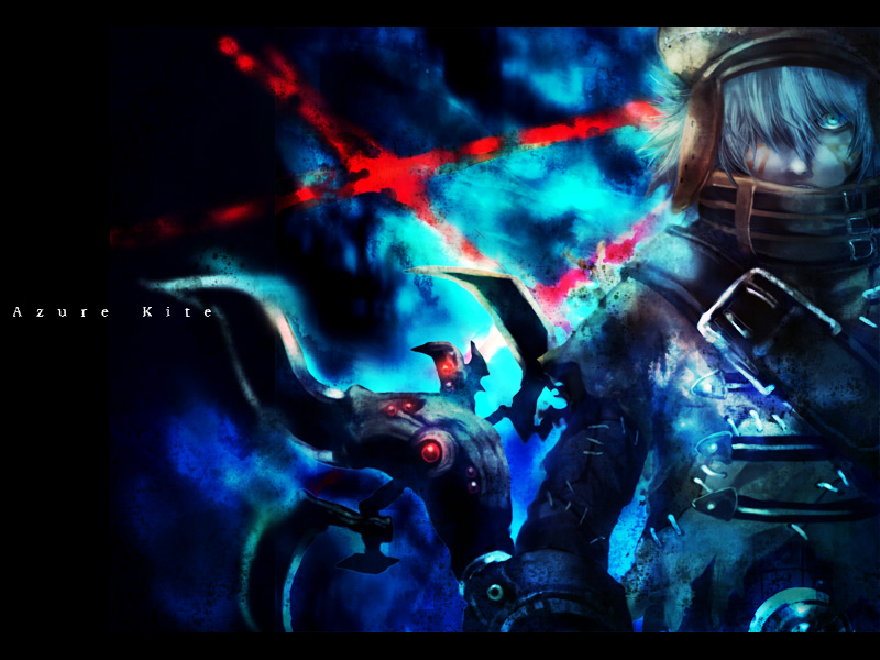 .hack//g.u., azure_kite, blue_eyes, blue_hair, hair_over_one_eye, male, sin_(hitonatsu), tri-edge