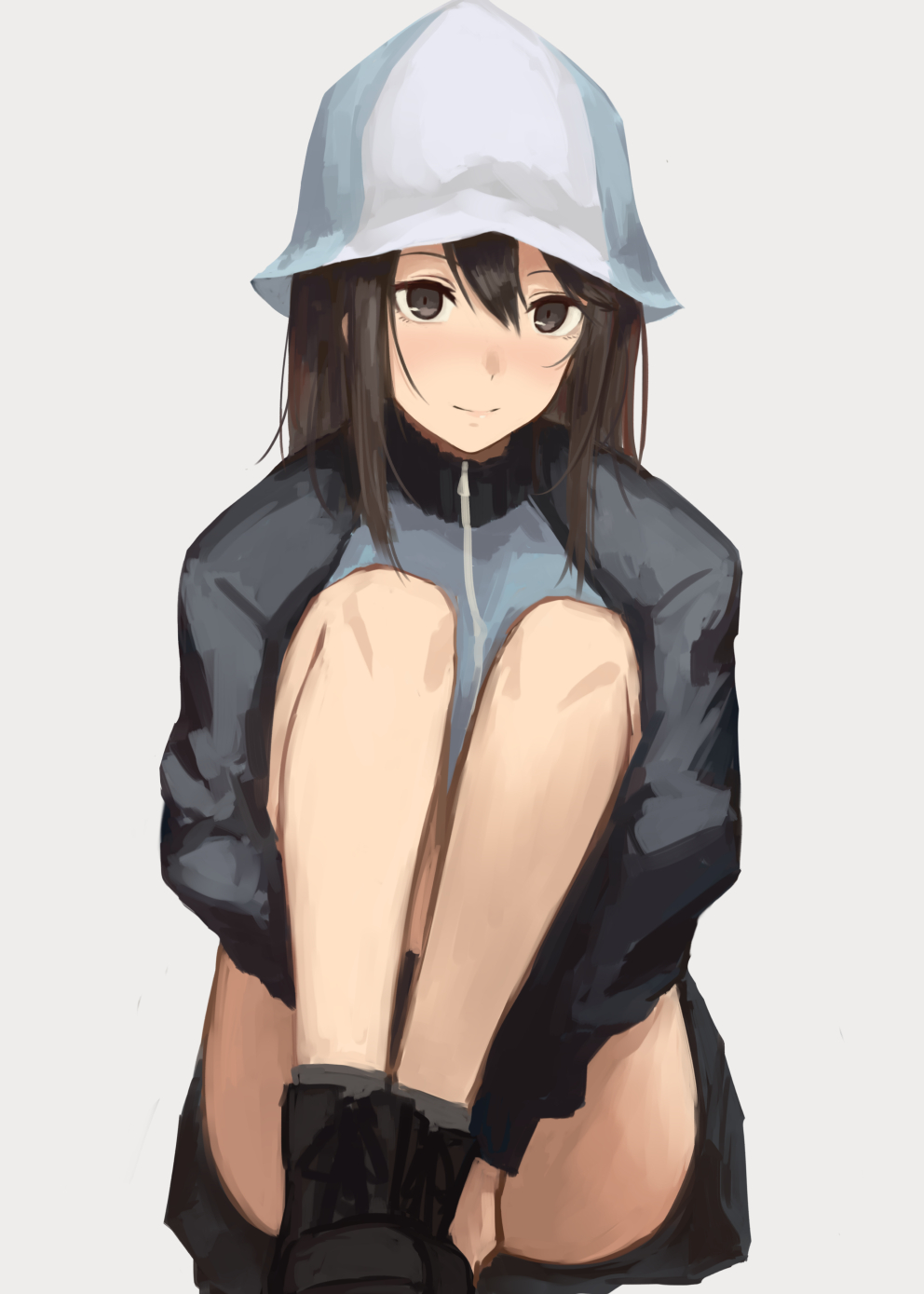 1girl, brown_eyes, brown_hair, girls_und_panzer, hair_between_eyes, hat, highres, keizoku_military_uniform
