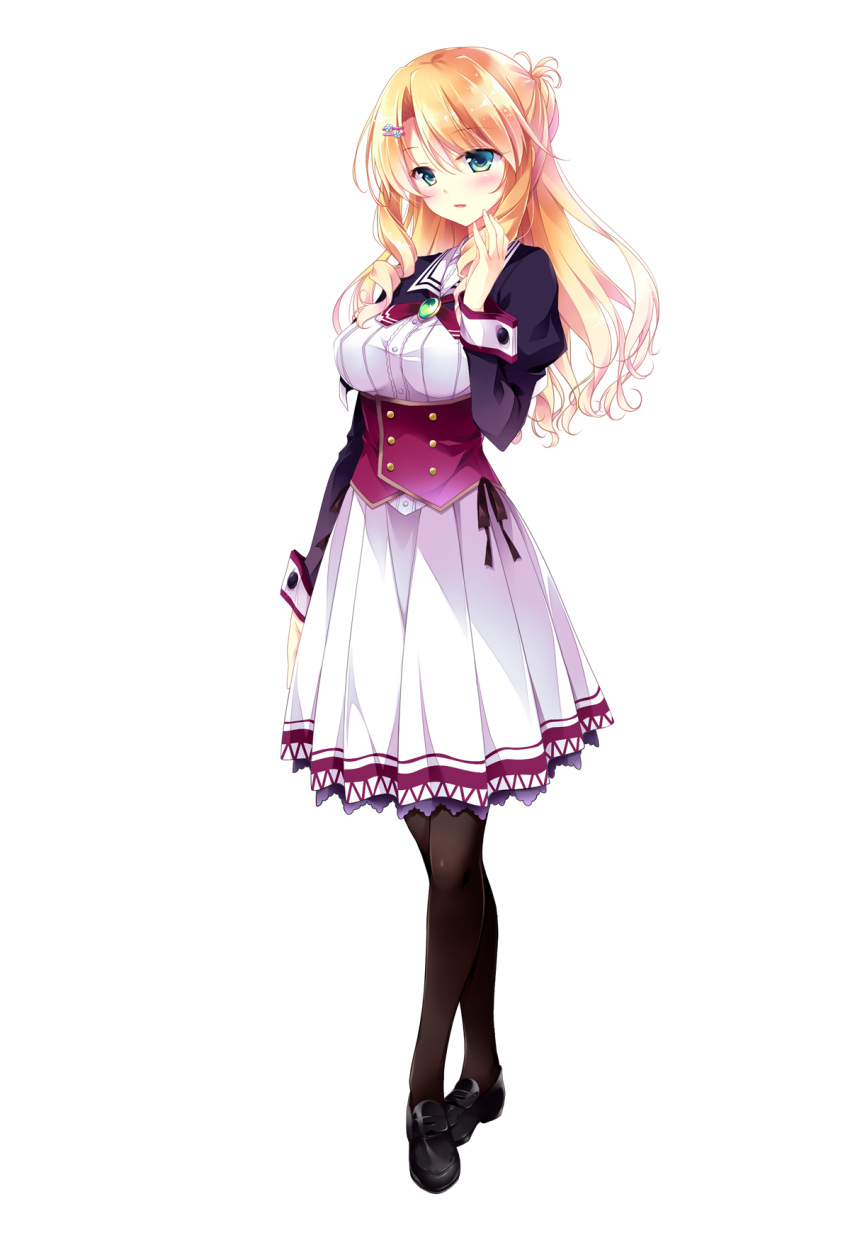 1girl, bangs, blonde_hair, blush, breasts, eyebrows_visible_through_hair, full_body, golden_marriage