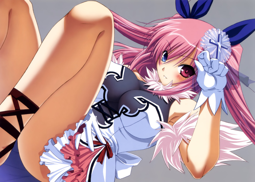 blue_eyes, breasts, chu_chu_idol, chu_x_chu_idol, chua_churam, cross, gloves, hair_ornament