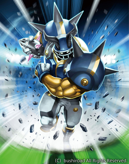 1boy, armor, cardfight!!_vanguard, charging_bill_collector, company_name, funbolt, gloves, helmet