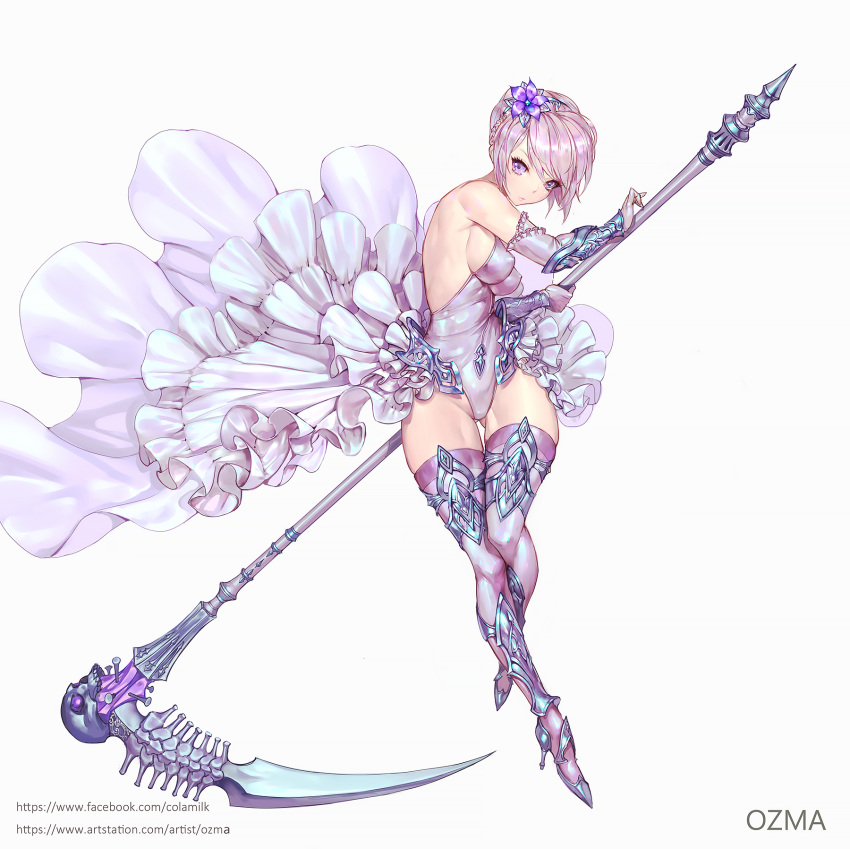 1girl, armor, artstation_username, bangs, braid, breasts, closed_mouth, covered_navel