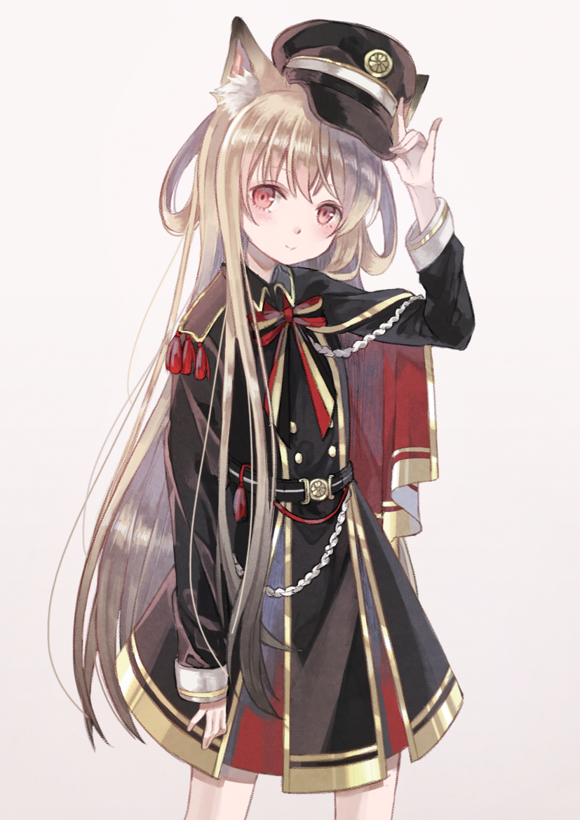 1girl, animal_ears, black_hat, blush, brown_hair, cat_ears, eyebrows_visible_through_hair, hat