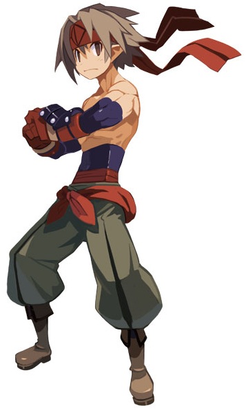 1boy, boots, brown_eyes, brown_hair, disgaea, full_body, gloves, harada_takehito