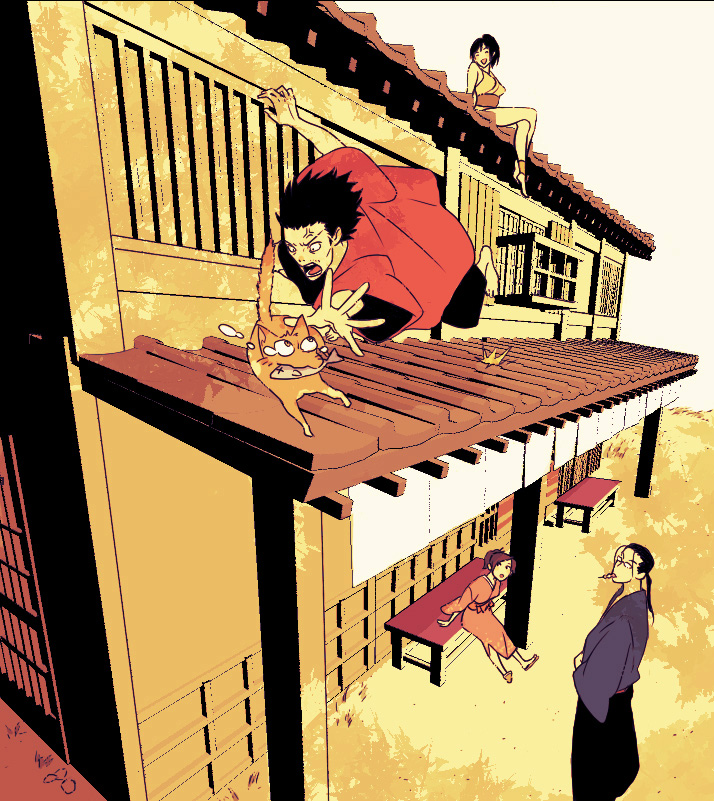 fuu, imano_yatsuha, japanese_clothes, jin, kimono, koutarou_(artist), mugen, samurai_champloo