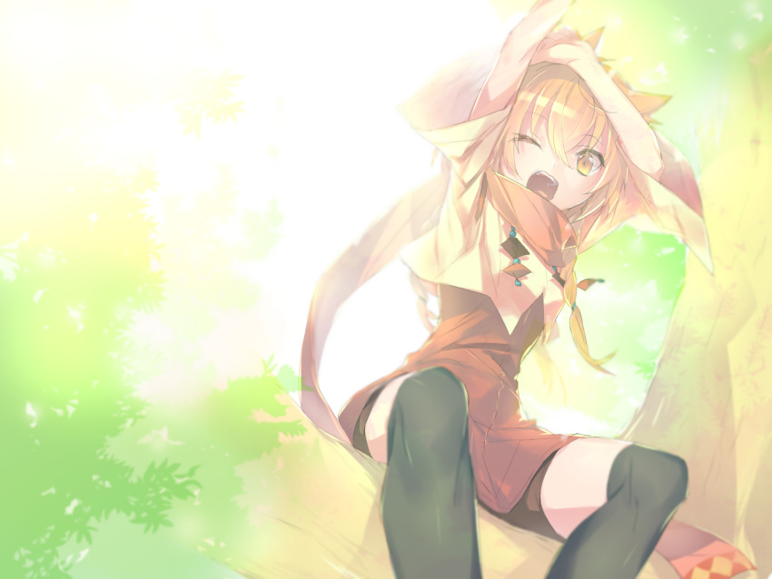 1girl, bangs, bike_shorts, black_legwear, brown_eyes, brown_hair, dress, highres