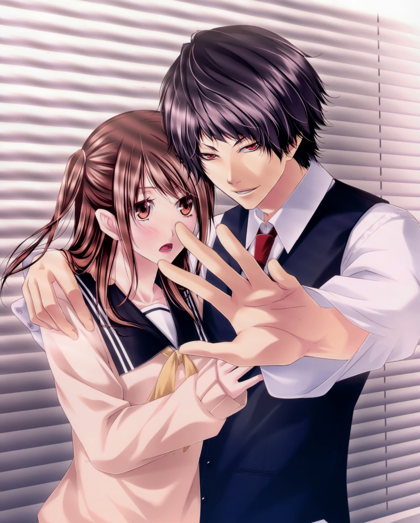 arashiyama_mari, brown_eyes, brown_hair, kawahito_yasutake, nanao_shiina, storm_lover_2nd