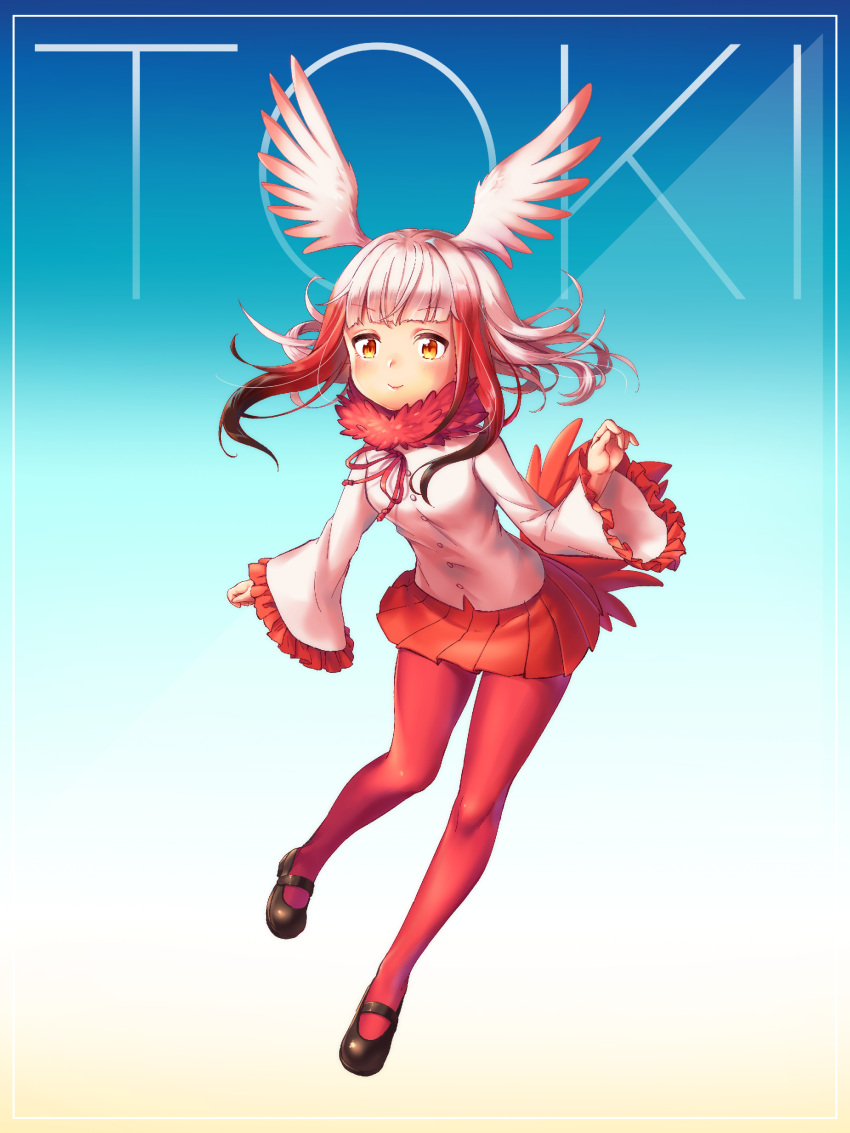 1girl, absurdres, bangs, blunt_bangs, head_wings, highres, japanese_crested_ibis_(kemono_friends), kemono_friends