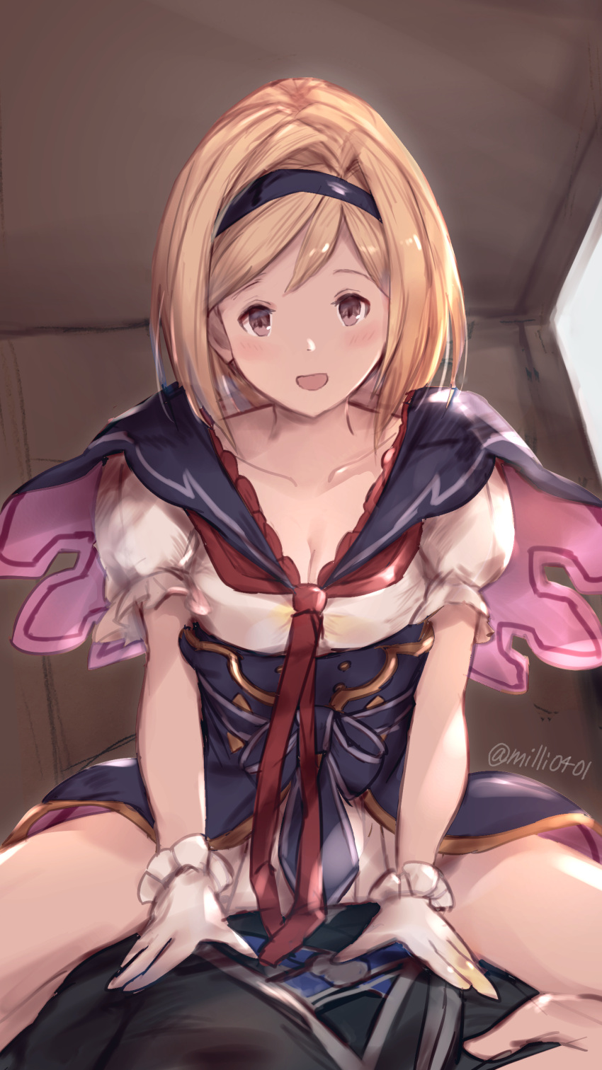 1girl, absurdres, blonde_hair, djeeta_(granblue_fantasy), gloves, granblue_fantasy, hairband, highres