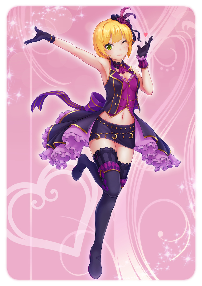 1girl, armpits, ascot, bare_arms, black_boots, black_bow, black_gloves, black_legwear