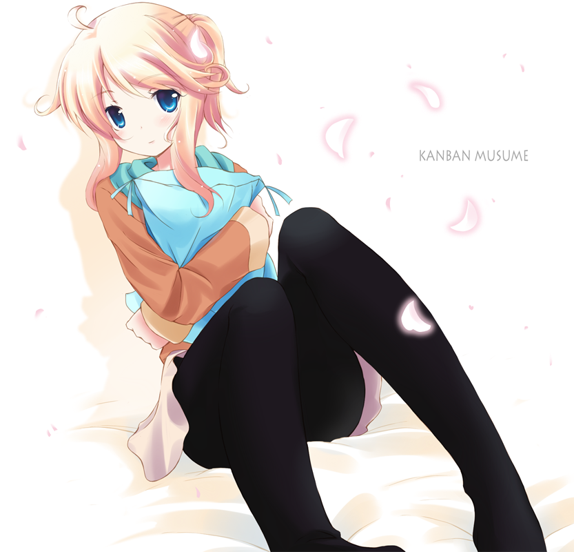 blonde_hair, blue_eyes, eshia, esia_mariveninne, komone_ushio, original, pantyhose, pillow