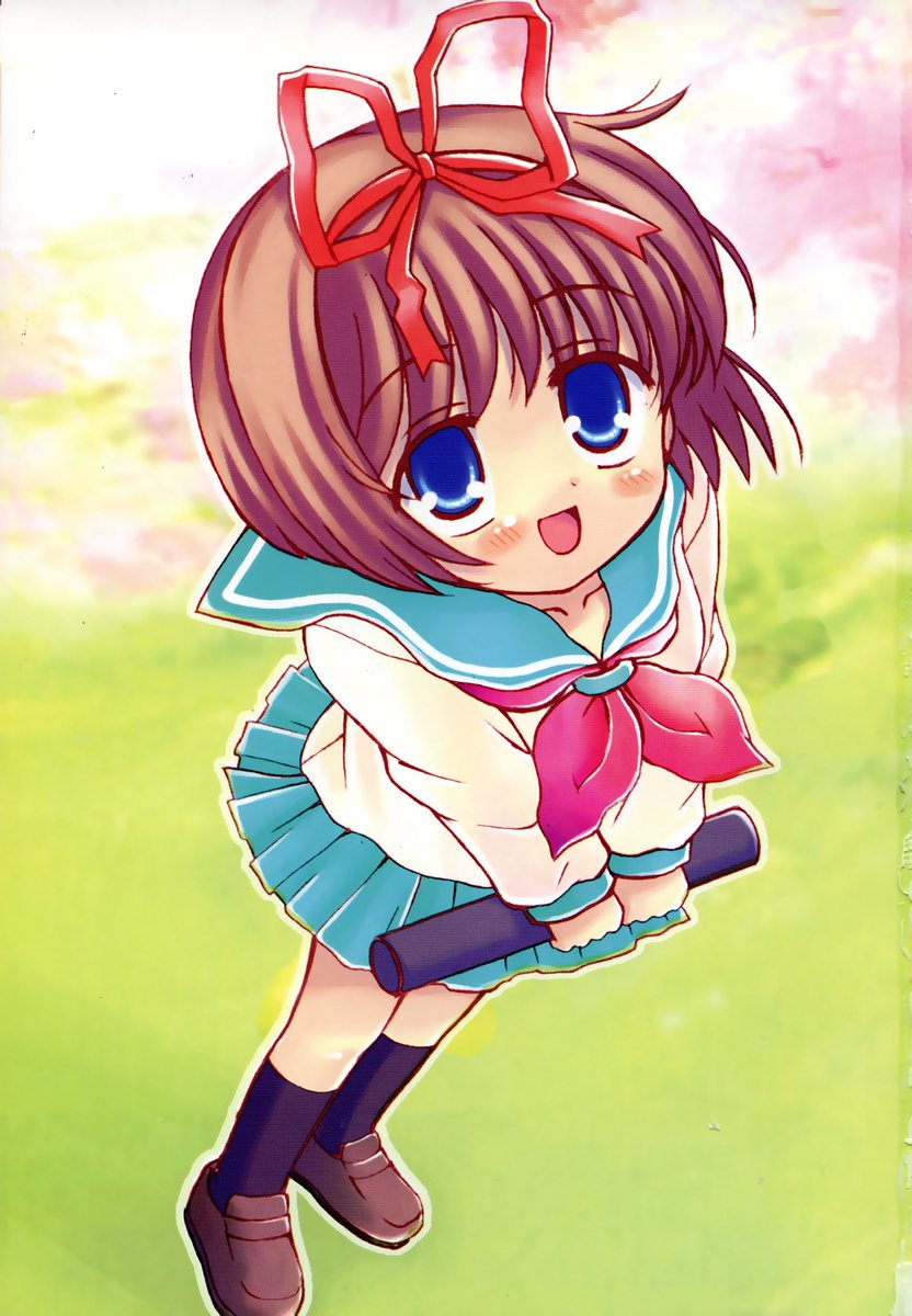 bow, brown_hair, chinjao_roosu, hair_bow, highres, school_uniform, serafuku, short_hair