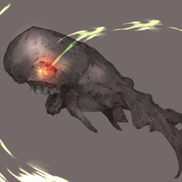 burning_eyes, fins, full_body, glowing, glowing_eyes, grey_background, gurin33, i-class_destroyer