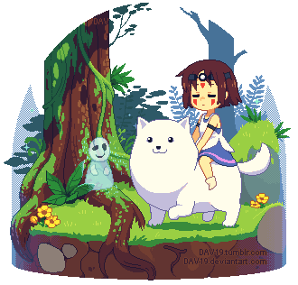 animal, animated, animated_gif, annoying_dog, brown_hair, cosplay, dav-19, dog
