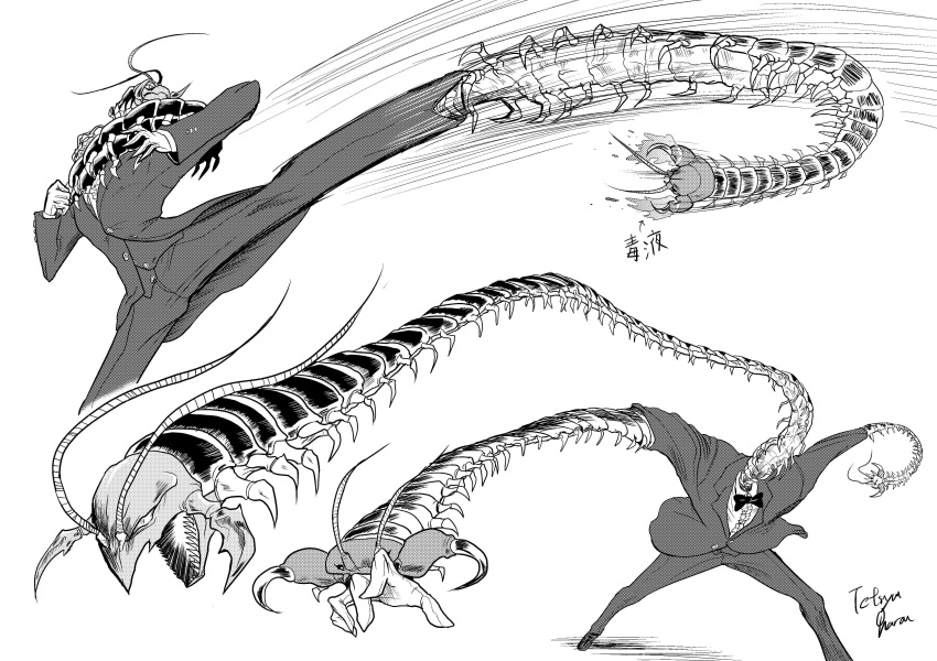 1boy, absurdres, boku_no_hero_academia, bow, bowtie, butler, centipede, centipeder