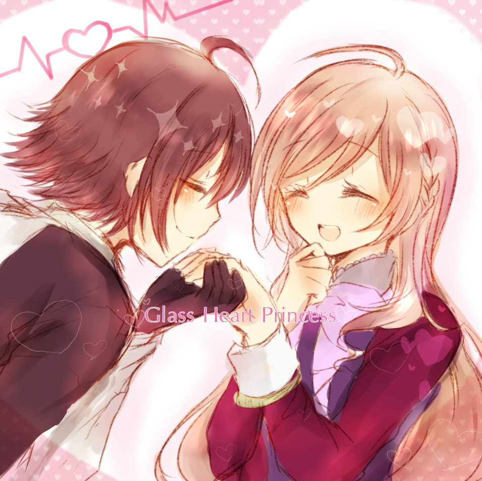 brown_hair, glass_heart_princess, himeno_kyouko, masaki_shinnosuke, nnk, purple_eyes