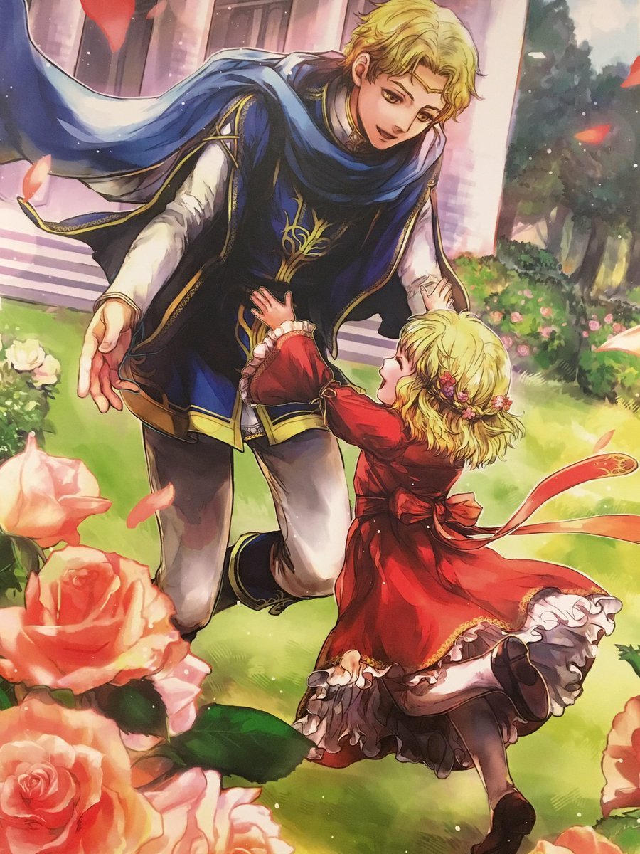 1boy, artist_request, blonde_hair, boots, brother_and_sister, cape, child, circlet