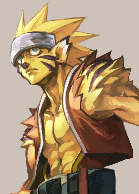 1boy, animal_ears, bandanna, belt, blonde_hair, breath_of_fire, breath_of_fire_iii, capcom