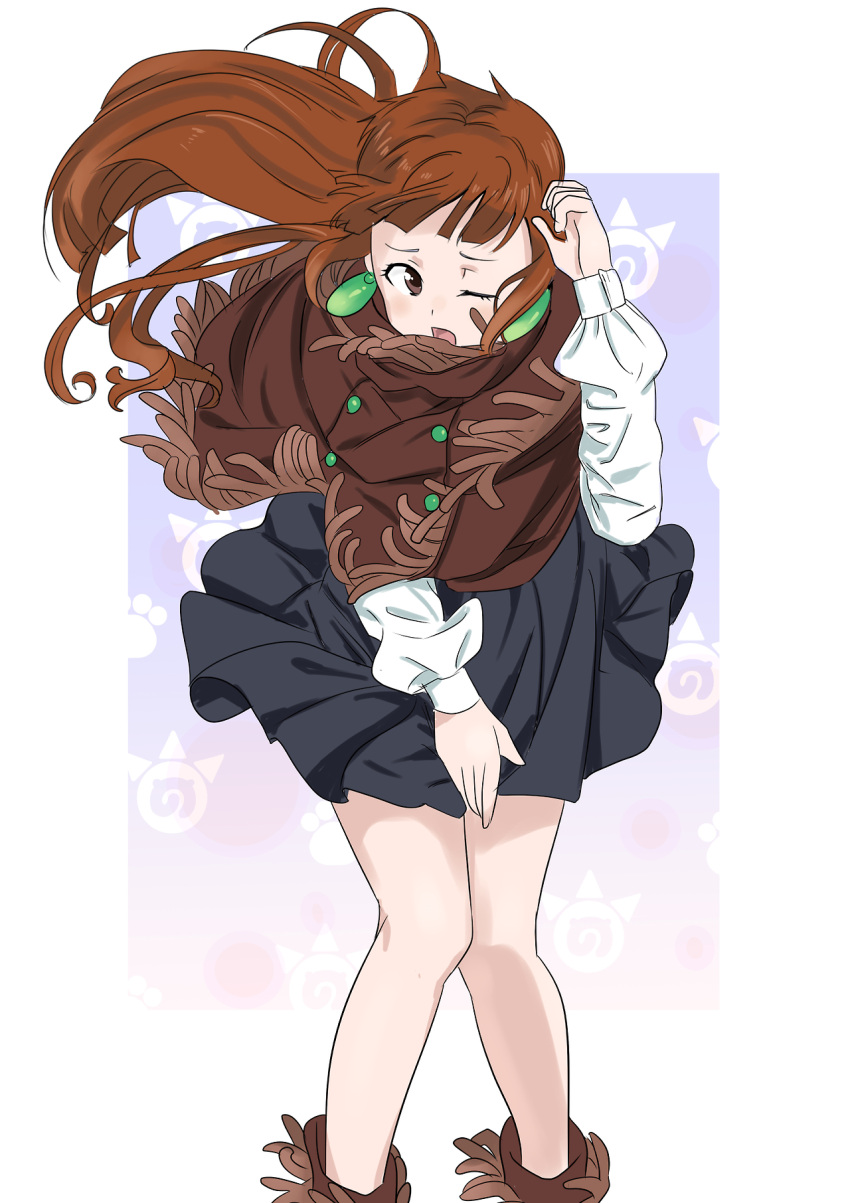 1girl, brown_eyes, brown_hair, earrings, highres, japari_symbol, jewelry, kemono_friends