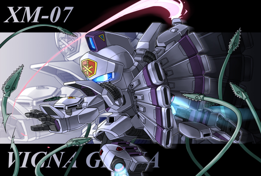 beam_saber, character_name, gundam, gundam_f91, mecha, memento_vivi, no_humans, tentacle