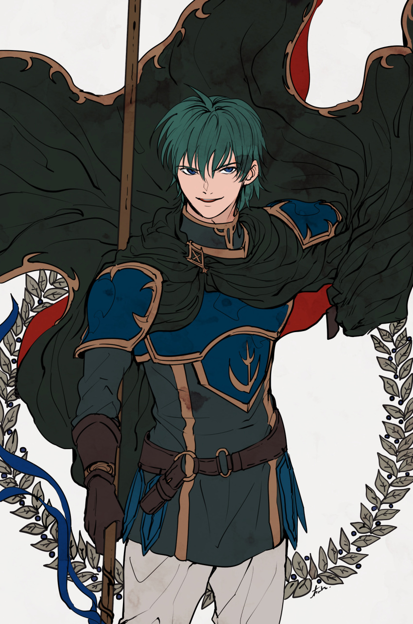 armor, cape, ephraim, fire_emblem, fire_emblem:_seima_no_kouseki, highres, holding, holding_weapon
