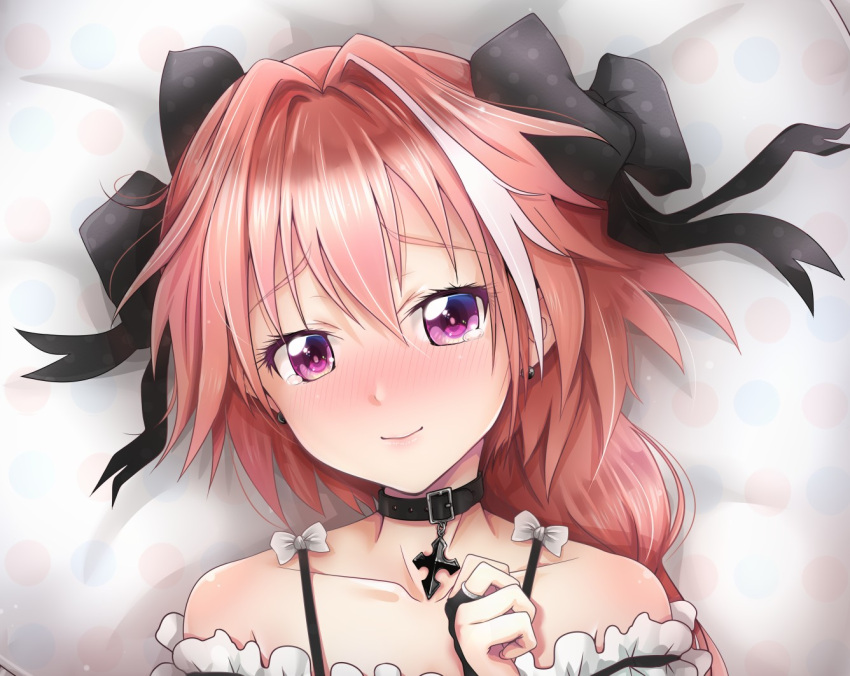 1boy, blush, braid, choker, chunyan, close-up, face, fate/apocrypha