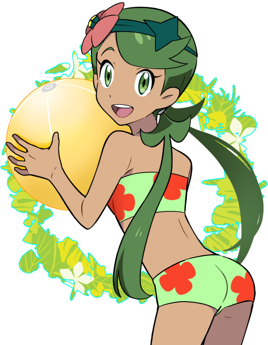 1girl, :d, ass, back, ball, bangs, bare_shoulders, beachball