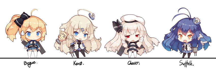 4girls, big_head, bogue_(zhan_jian_shao_nyu), chaser_(zhan_jian_shao_nyu), chibi, kent_(zhan_jian_shao_nyu), long_hair, looking_at_viewer