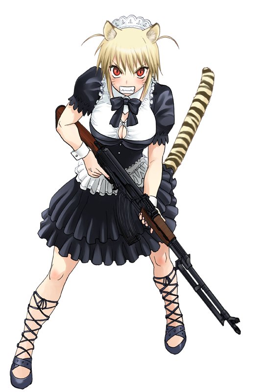 1girl, angry, animal_ears, blonde_hair, bow, breasts, brown_hair, bursting_breasts