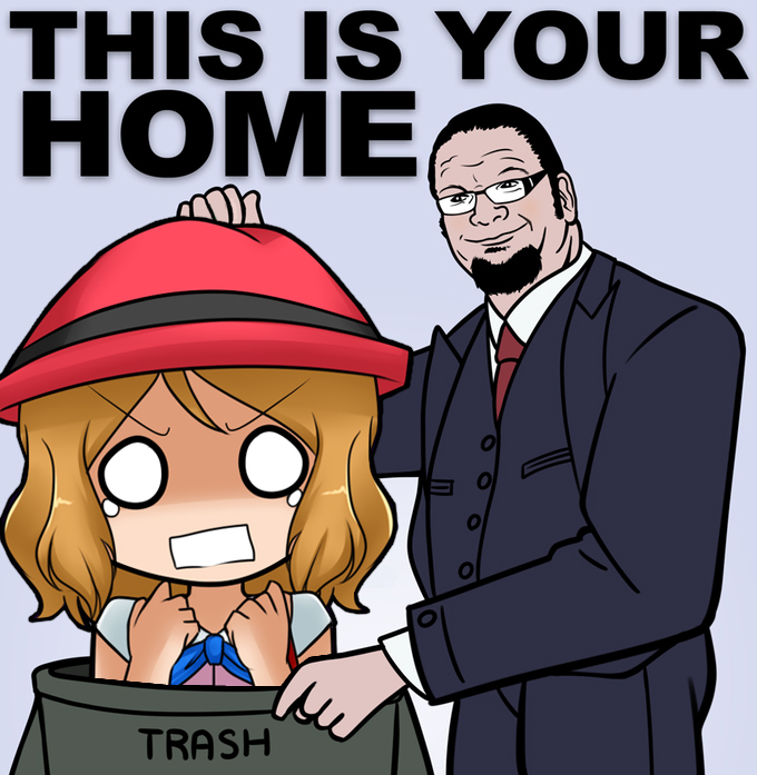 1boy, 1girl, bad_proportions, beard, black-framed_eyewear, black_hair, black_jacket, black_pants
