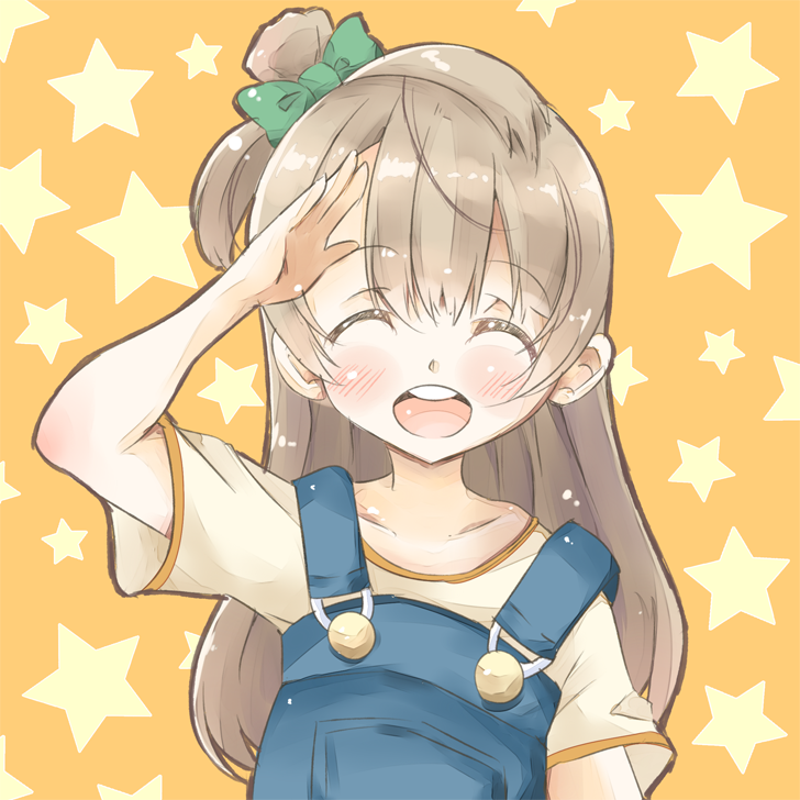 10s, 1girl, :d, ^_^, bangs, bow, closed_eyes, facing_viewer