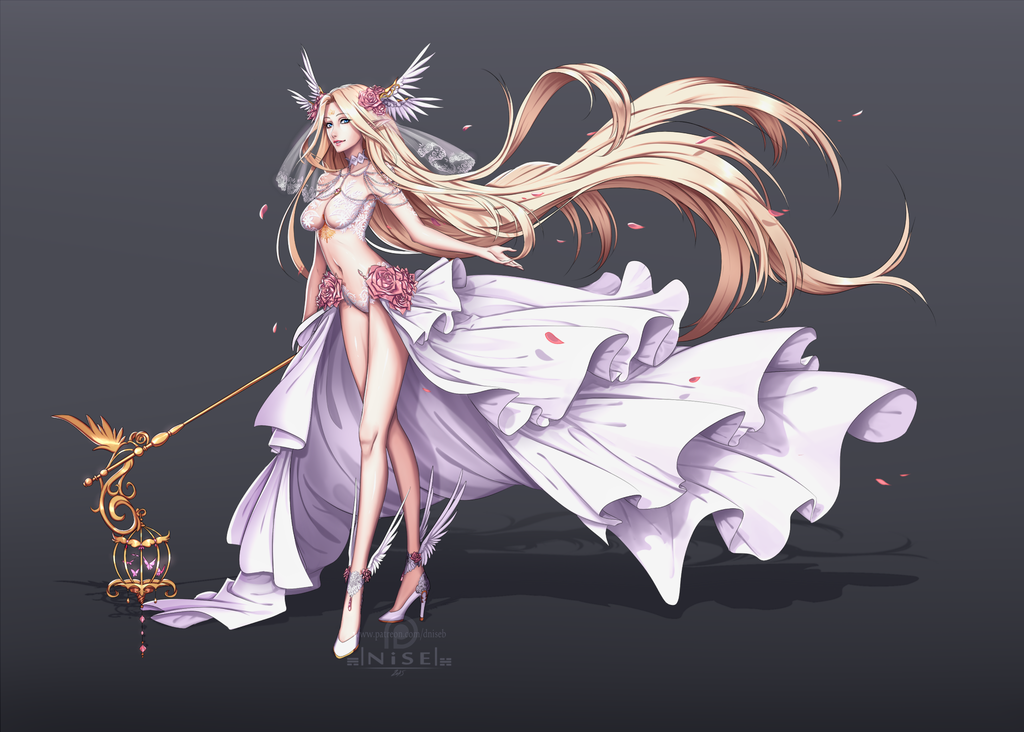 1girl, absurdly_long_hair, birdcage, blonde_hair, blue_eyes, bra, breasts, butterfly