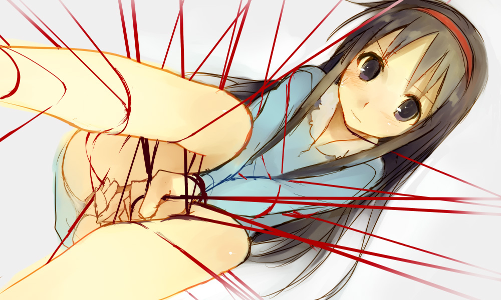 between_thighs, blush, bondage, covering, doraemon, genderswap, hairband, k_(artist)