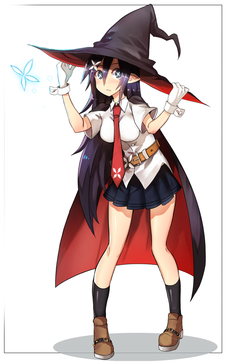 1girl, belt, black_eyes, black_hair, black_skirt, blush, boots, butterfly