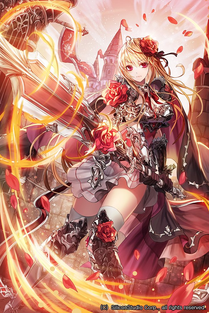 1girl, armor, black_cape, blonde_hair, cape, character_request, copyright_request, ekh
