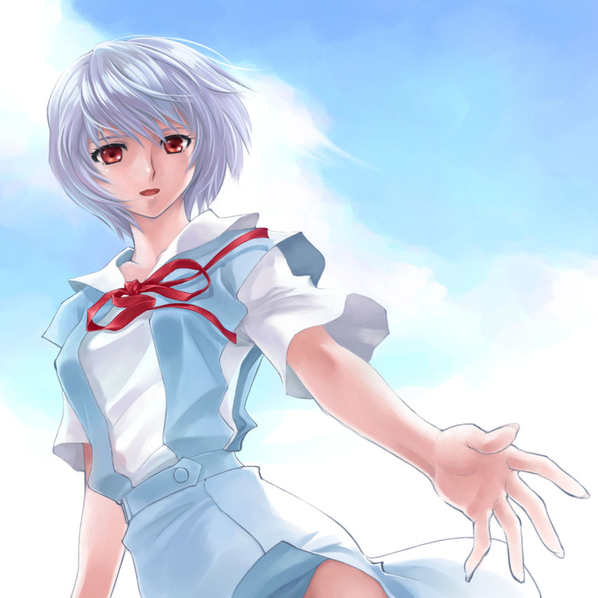 blue_hair, duplicate, highres, mami_akira, mami_ooyake, neon_genesis_evangelion, school_uniform, short_hair